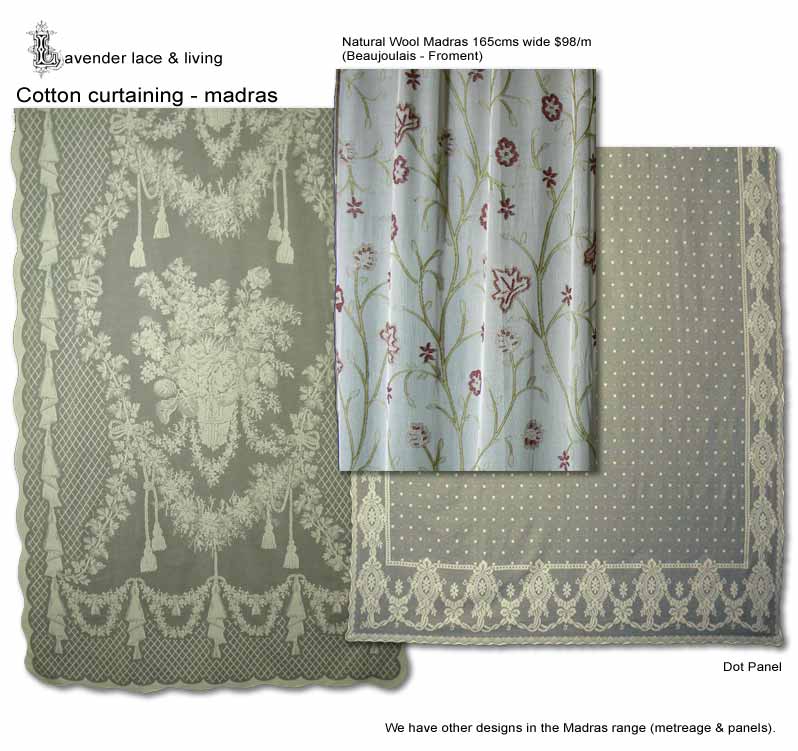Lavender Lace and Living, Cotton Curtaining - Madras